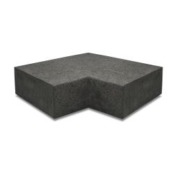 Oud Hollandse Hoekstuk traptrede 90° binnenhoek 60x60(x40)x20 cm Carbon