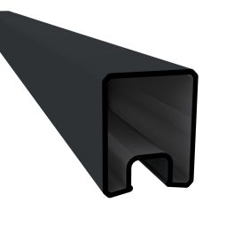 Dual Straight ALU U-profiel 2,8x3,5x200 cm Graphite Black tbv. tand en groef