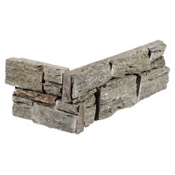 Stonepanel Hoek Rustic Silver 40+20x15x3-4 cm breukruw