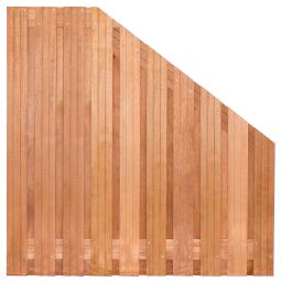 Hardhout Tuinscherm geschaafd Dronten VERLOOP 90/180x180 cm (19-planks)