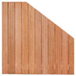 Hardhout Tuinscherm geschaafd Hoorn VERLOOP 90/180x180 cm (21-planks)