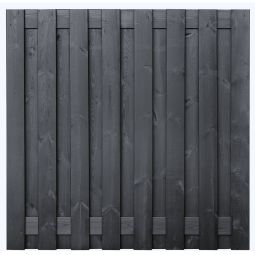 Tuinscherm Hamburg dekkend zwart gespoten 180x180 cm 17-planks (15+2)