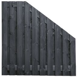 Tuinscherm Stuttgard dekkend zwart gespoten VERLOOP 180/90x180 cm 21-planks (19+2)