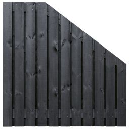 Tuinscherm Dresden dekkend zwart gespoten VERLOOP 180/90x180 cm 23-planks (21+2)